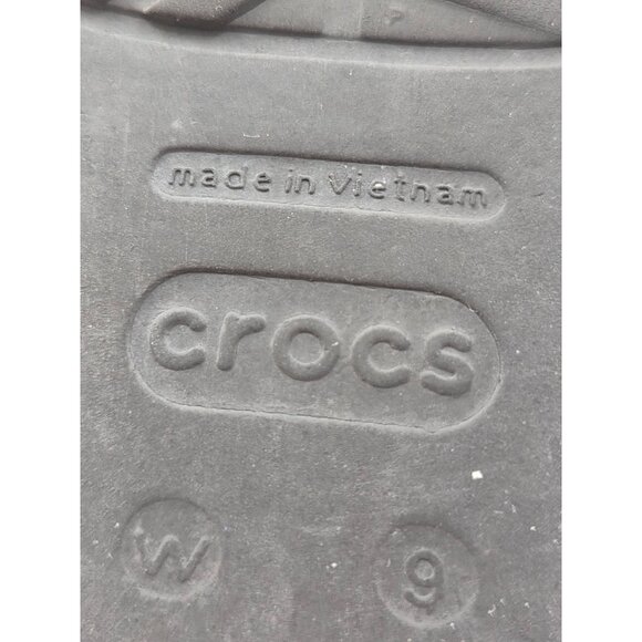 Crocs Sanrah Matte Silver Circle Slide Flip Flop Sandal Black Women's Size 9 - Picture 7 of 7